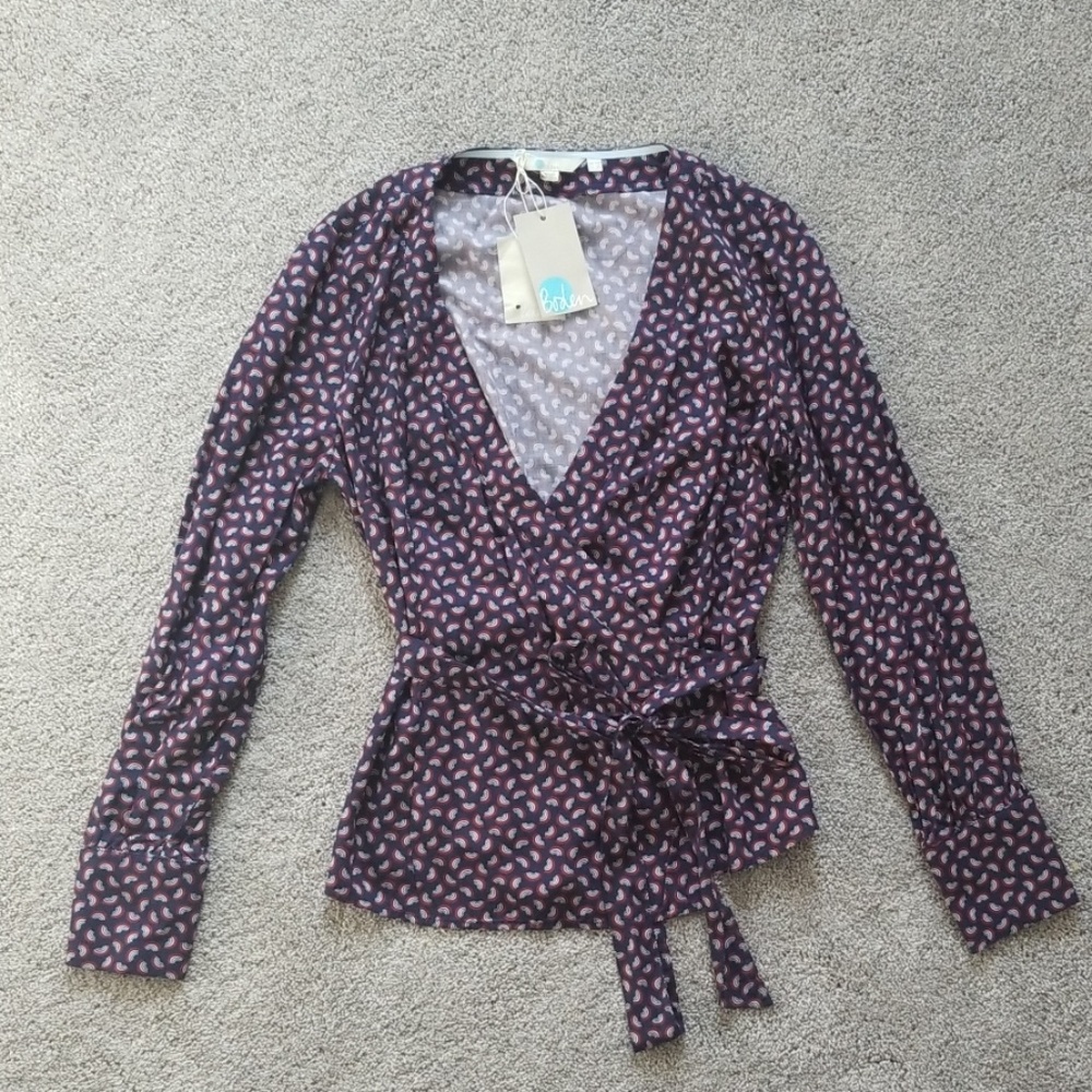 Boden rainbow wrap top